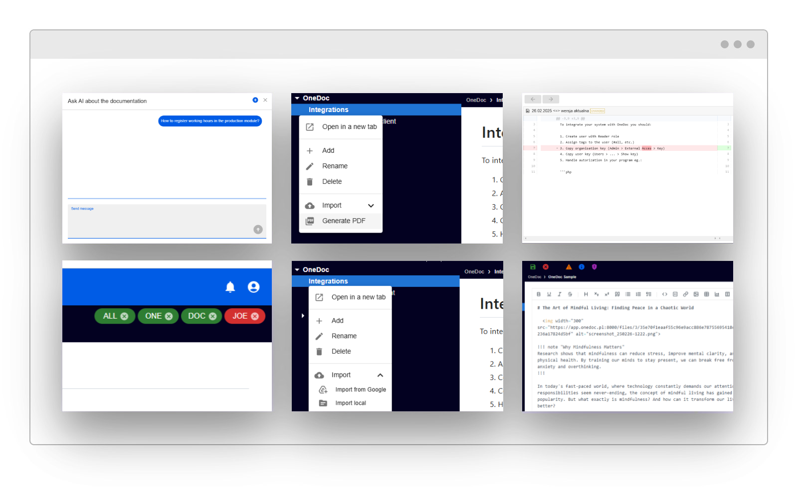 OneDoc function